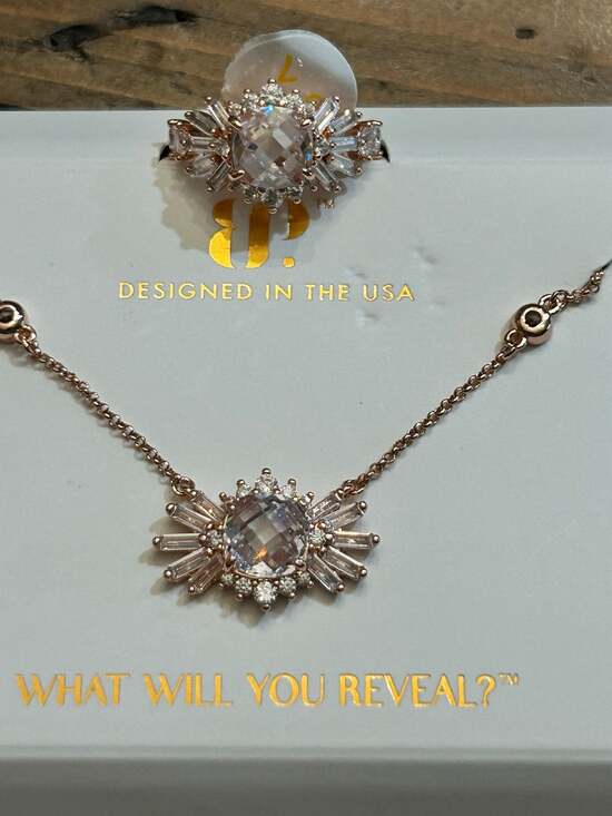Bomb Party Jewelry - Bomb Party - The Mayci Necklace NK15669 & Ring RG 34913 Fit for a Queen Sz 7
